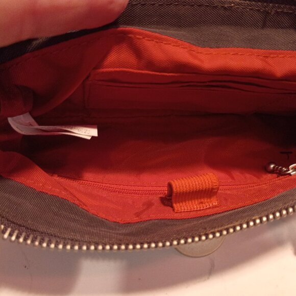 BAGGALLINI Gray Nylon Convertible Clutch/Crossbody Bag Small Twist Lock - Picture 9 of 12